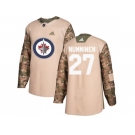 Men Adidas Winnipeg Jets #27 Teppo Numminen Camo Authentic 2017 Veterans Day Stitched NHL Jersey