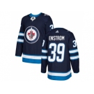 Men Adidas Winnipeg Jets #39 Tobias Enstrom Navy Blue Home Authentic Stitched NHL Jersey