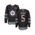 Men Adidas Winnipeg Jets #5 Dmitry Kulikov Black 1917-2017 100th Anniversary Stitched NHL Jersey