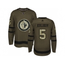 Men Adidas Winnipeg Jets #5 Dmitry Kulikov Green Salute to Service Stitched NHL Jersey