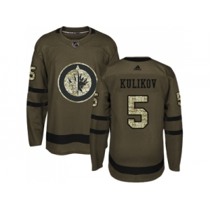 Men Adidas Winnipeg Jets #5 Dmitry Kulikov Green Salute to Service Stitched NHL Jersey