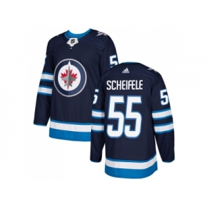 Men Adidas Winnipeg Jets #55 Mark Scheifele Navy Blue Home Authentic Stitched NHL Jersey