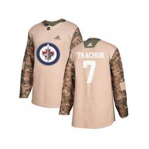Men Adidas Winnipeg Jets #7 Keith Tkachuk Camo Authentic 2017 Veterans Day Stitched NHL Jersey
