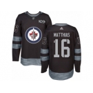 Men's Adidas Winnipeg Jets #16 Shawn Matthias Authentic Black 1917-2017 100th Anniversary NHL Jersey