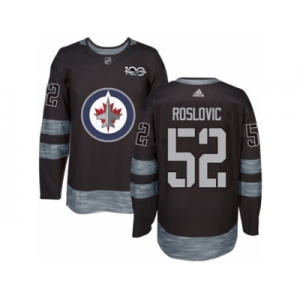 Men's Adidas Winnipeg Jets #52 Jack Roslovic Authentic Black 1917-2017 100th Anniversary NHL Jersey