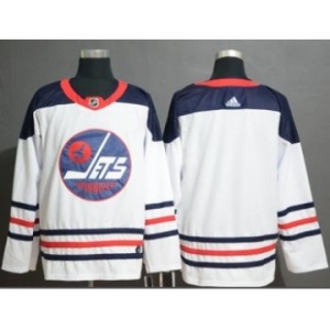 Men's Jets Blank White Heritage Stitched Hockey Jersey