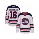 Men's Reebok Winnipeg Jets #16 Laurie Boschman Authentic White 2016 Heritage Classic NHL Jersey