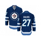 Men's Reebok Winnipeg Jets #27 Nikolaj Ehlers Authentic Navy Blue Home NHL Jersey