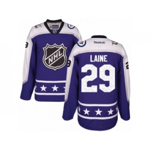 Men's Reebok Winnipeg Jets #29 Patrik Laine Authentic Purple Central Division 2017 All-Star NHL Jersey