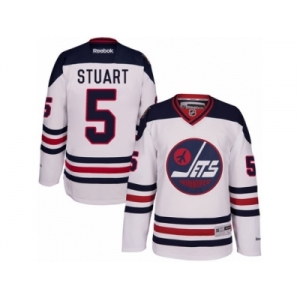 Men's Reebok Winnipeg Jets #5 Mark Stuart Authentic White 2016 Heritage Classic NHL Jersey