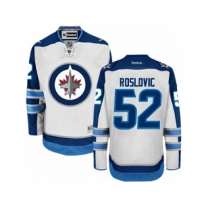 Men's Reebok Winnipeg Jets #52 Jack Roslovic Authentic White Away NHL Jersey