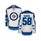 Men's Reebok Winnipeg Jets #58 Jansen Harkins Authentic White Away NHL Jersey