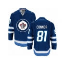 Men's Reebok Winnipeg Jets #81 Kyle Connor Authentic Navy Blue Home NHL Jersey