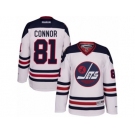 Men's Reebok Winnipeg Jets #81 Kyle Connor Authentic White 2016 Heritage Classic NHL Jersey