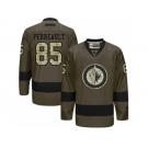 Men's Reebok Winnipeg Jets #85 Mathieu Perreault Authentic Green Salute to Service NHL Jersey