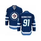 Men's Reebok Winnipeg Jets #91 Alexander Burmistrov Authentic Navy Blue Home NHL Jersey