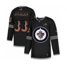 Men's Winnipeg Jets #33 Dustin Byfuglien Black USA Flag Limited Hockey Jersey