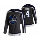 Men's Winnipeg Jets #4 Neal Pionk Black 2020-21 Reverse Retro Alternate Hockey Jersey