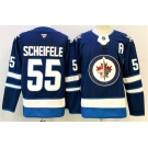 Men's Winnipeg Jets #55 Mark Scheifele Navy 2024-25 With A Patch Home Stitched Hockey Jersey