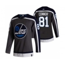 Men's Winnipeg Jets #81 Kyle Connor Black 2020-21 Reverse Retro Alternate Hockey Jersey