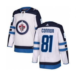 Men's Winnipeg Jets #81 Kyle Connor White Road Stitched Hockey Jersey