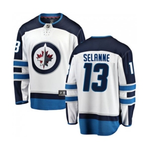 Winnipeg Jets #13 Teemu Selanne Fanatics Branded White Away Breakaway NHL Jersey