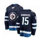 Winnipeg Jets #15 Matt Hendricks Fanatics Branded Navy Blue Home Breakaway NHL Jersey