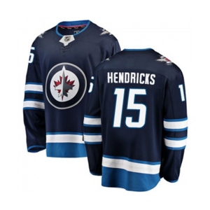 Winnipeg Jets #15 Matt Hendricks Fanatics Branded Navy Blue Home Breakaway NHL Jersey