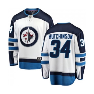 Winnipeg Jets #34 Michael Hutchinson Fanatics Branded White Away Breakaway NHL Jersey