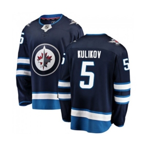 Winnipeg Jets #5 Dmitry Kulikov Fanatics Branded Navy Blue Home Breakaway NHL Jersey