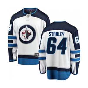 Winnipeg Jets #64 Logan Stanley Fanatics Branded White Away Breakaway NHL Jersey