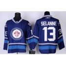 nhl Winnipeg Jets #13 Teemu Selanne Blue New Jersey