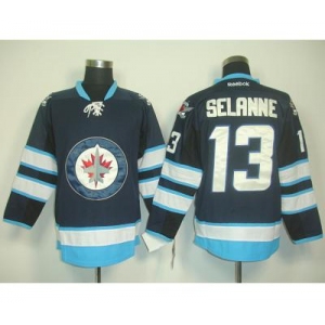 nhl jerseys winnipeg jets #13 selanne blue 2011 new