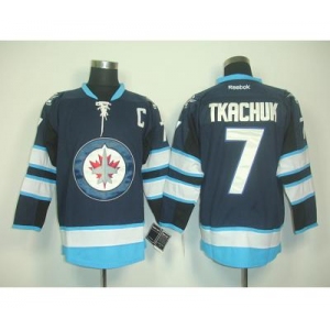 nhl jerseys winnipeg jets #7 tkachuk blue (C patch) 2011 new