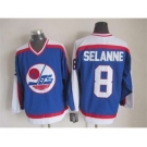 nhl jerseys winnipeg jets #8 selanne blue[m&n][selanne]