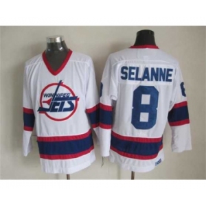 nhl jerseys winnipeg jets #8 selanne white[m&n][selanne]