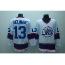 nhl jets #13 selanne white ccm