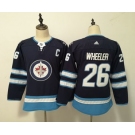 Jets #26 Blake Wheeler Navy Women Adidas Jersey