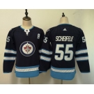 Jets #55 Mark Scheifele Navy Women Adidas Jersey