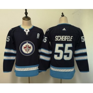 Jets #55 Mark Scheifele Navy Women Adidas Jersey