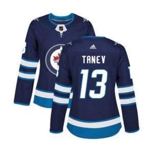 Women Adidas Winnipeg Jets #13 Brandon Tanev Authentic Navy Blue Home NHL Jersey