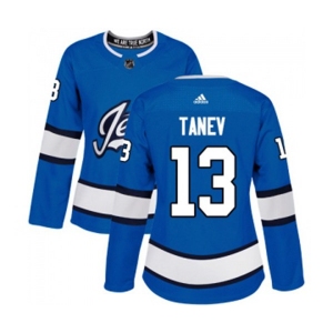 Women Adidas Winnipeg Jets #13 Brandon Tanev Premier Blue Alternate NHL Jersey