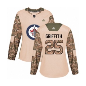Women Adidas Winnipeg Jets #25 Seth Griffith Authentic Camo Veterans Day Practice NHL Jersey
