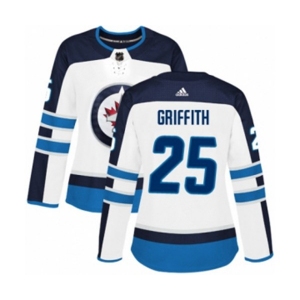 Women Adidas Winnipeg Jets #25 Seth Griffith Authentic White Away NHL Jersey