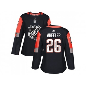Women Adidas Winnipeg Jets #26 Blake Wheeler Black 2018 All-Star Central Division Authentic Stitched NHL Jersey