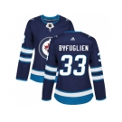 Women Adidas Winnipeg Jets #33 Dustin Byfuglien Navy Blue Home Authentic Stitched NHL Jersey