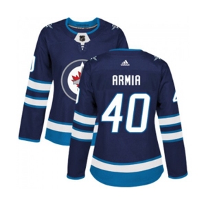 Women Adidas Winnipeg Jets #40 Joel Armia Authentic Navy Blue Home NHL Jersey