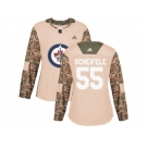 Women Adidas Winnipeg Jets #55 Mark Scheifele Camo Authentic 2017 Veterans Day Stitched NHL Jersey