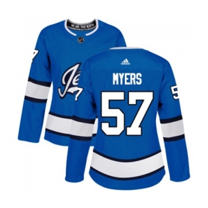 Women Adidas Winnipeg Jets #57 Tyler Myers Premier Blue Alternate NHL Jersey
