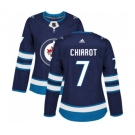 Women Adidas Winnipeg Jets #7 Ben Chiarot Authentic Navy Blue Home NHL Jersey